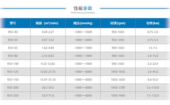 黑偉羅茨真空泵選型參數